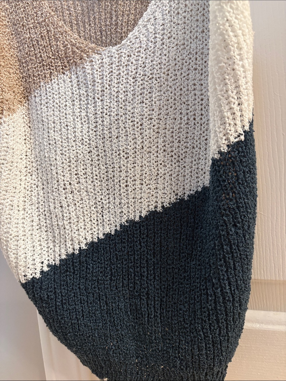Colorblock Knit Cami - Cream, Tan & Green - Picture 4 of 4
